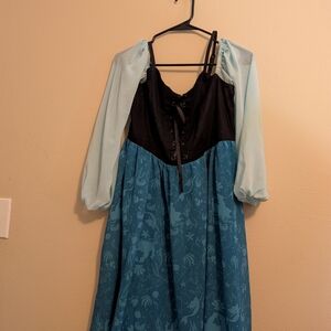 Disney: Ariel Black and Blue Dress with Sheer Sleeves
